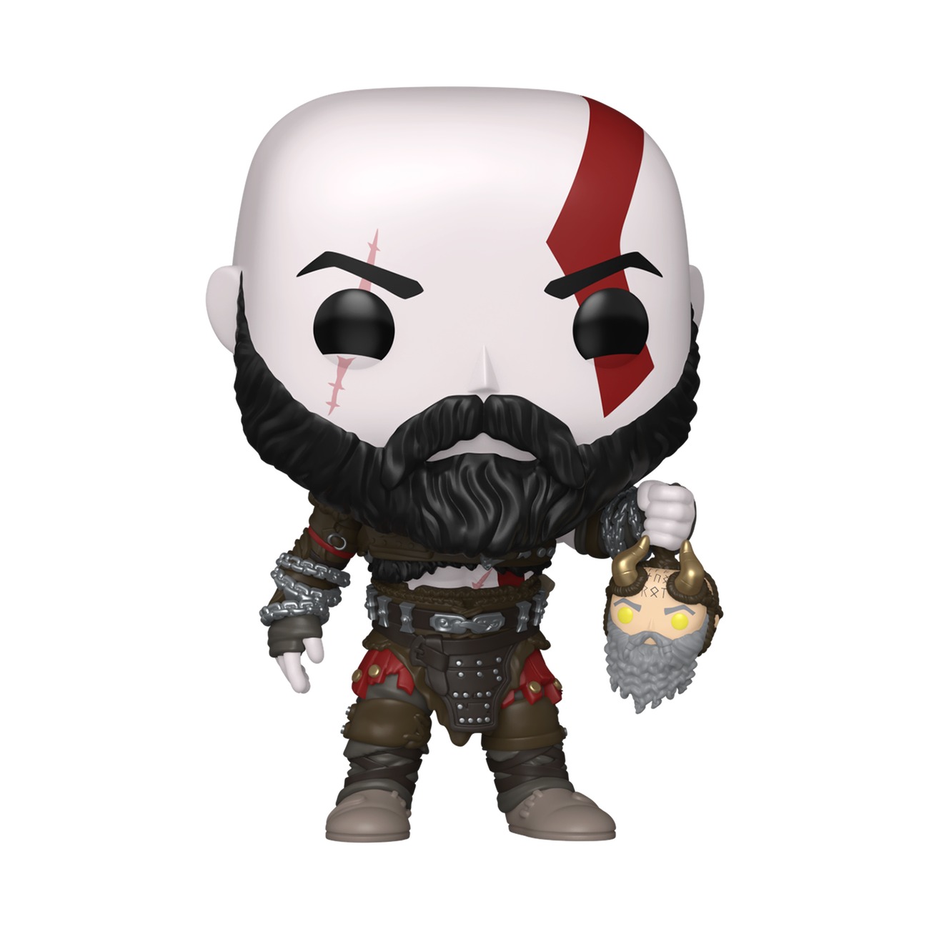 Funko Pop Kratos with Mimir’s Head #1340 figura suelta fondo blanco estudio God of War Ragnarök