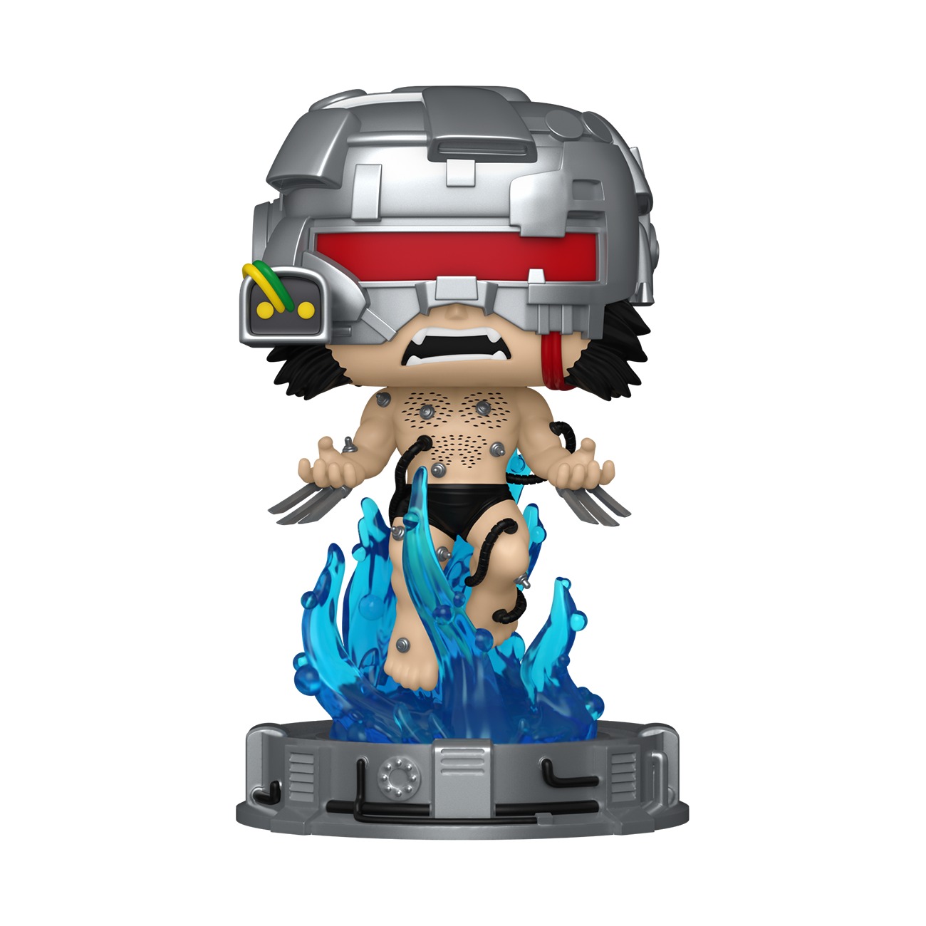 Funko Pop Weapon X #1659 Chase con casco cyber visor rojo fondo blanco estudio Funko Pop Weapon X #1659 Chase con casco cyber visor rojo fondo blanco estudio